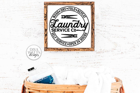 Laundry Service Co SVG | Round Design SVG Diva Watts Designs 