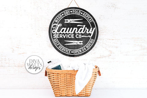Laundry Service Co SVG | Round Design SVG Diva Watts Designs 
