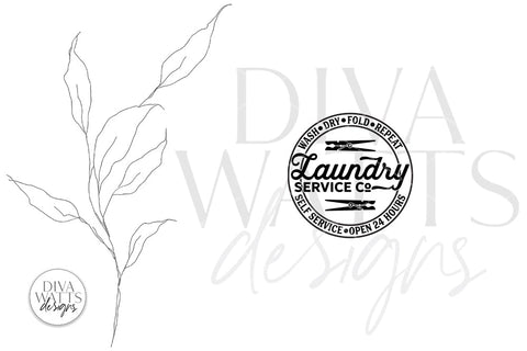 Laundry Service Co SVG | Round Design SVG Diva Watts Designs 