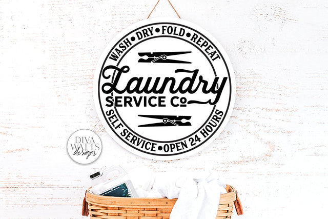 Laundry Service Co SVG | Round Design SVG Diva Watts Designs 