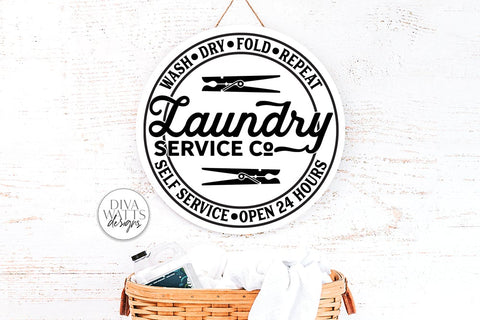 Laundry Service Co SVG | Round Design SVG Diva Watts Designs 