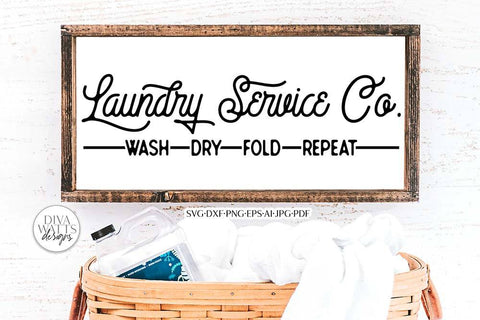 Laundry Service Co SVG | Vintage Laundry Room Design SVG Diva Watts Designs 