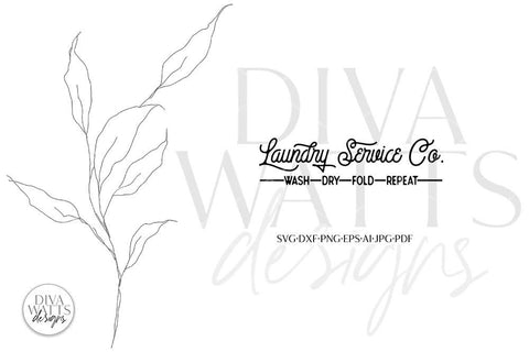 Laundry Service Co SVG | Vintage Laundry Room Design SVG Diva Watts Designs 