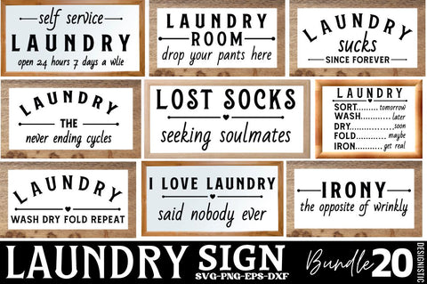 Laundry Sign SVG Bundle SVG DESIGNISTIC 