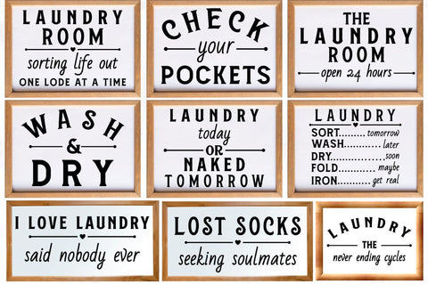 Laundry Sign SVG Bundle SVG DESIGNISTIC 