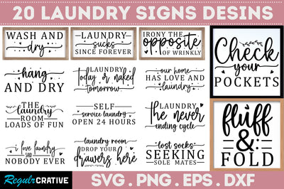 Laundry Sign SVG Bundle SVG Regulrcrative 