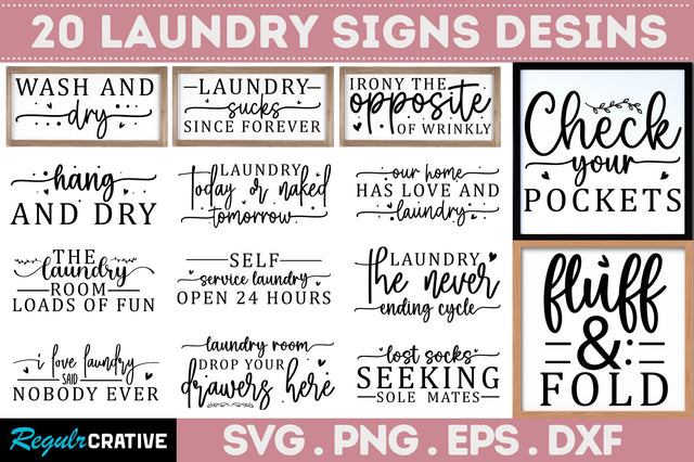 Laundry Sign SVG Bundle SVG Regulrcrative 