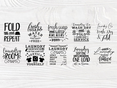 Laundry SVG Bundle, Bathroom Signs, Svg Cut Files SVG TonisArtStudio 