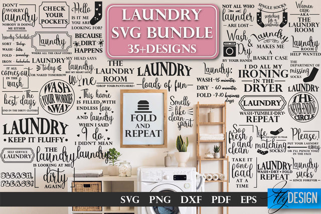 Laundry SVG Bundle | Home Design SVG | Family Quotes SVG Fly Design 