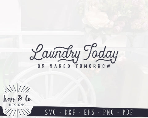 Laundry Today or Naked Tomorrow SVG Files | Funny Laundry Svg | Farmhouse Svg | Commercial Use | Digital Cut Files (1141807128) SVG Ivan & Co. Designs 