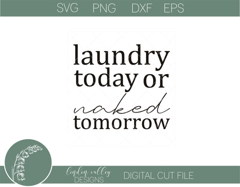 Laundry Today Or Naked Tomorrow SVG|Funny Laundry SVG|Farmhouse Laundry SVG SVG Linden Valley Designs 