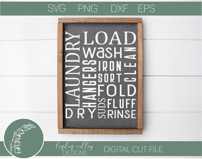 Laundry Word Art SVG|Laundry Subway Design|Farmhouse Laundry SVG SVG Linden Valley Designs 