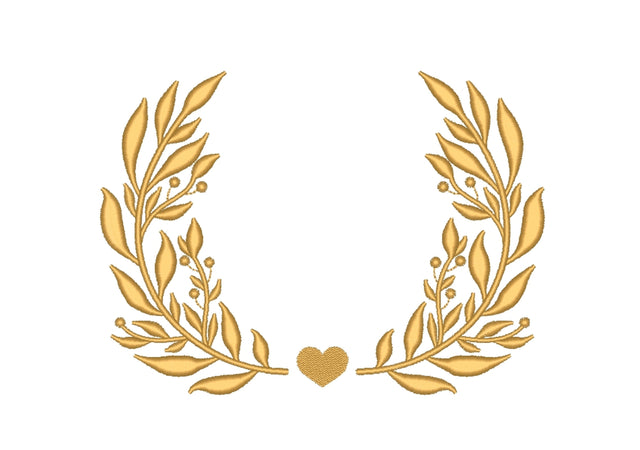 Laurel Embroidery Design, Floral Frame Embroidery File, 3 sizes Embroidery/Applique DESIGNS Nino Nadaraia 