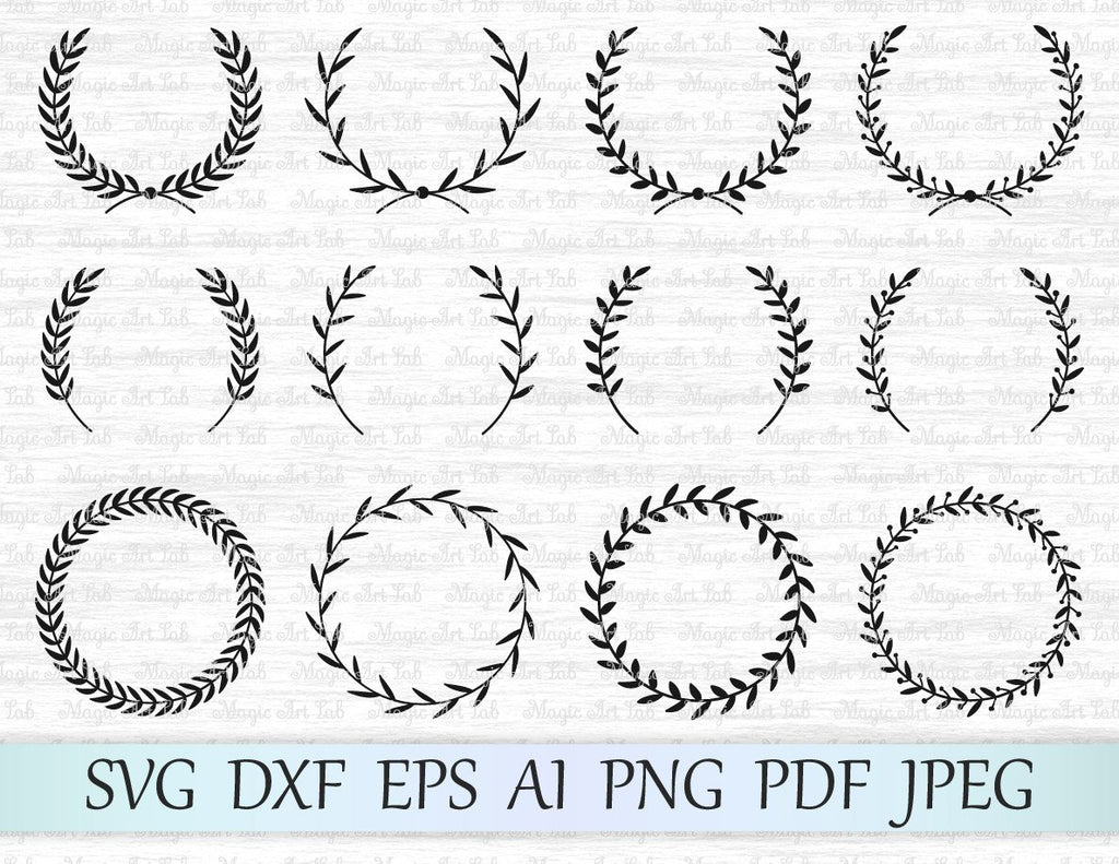 Laurel Wreath Cut Files - So Fontsy