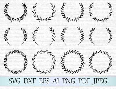 Laurel wreath cut files SVG MagicArtLab