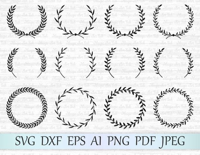 Laurel wreath cut files SVG MagicArtLab