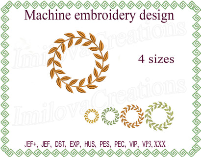 Laurel Wreath embroidery design Embroidery/Applique DESIGNS ImilovaCreations 