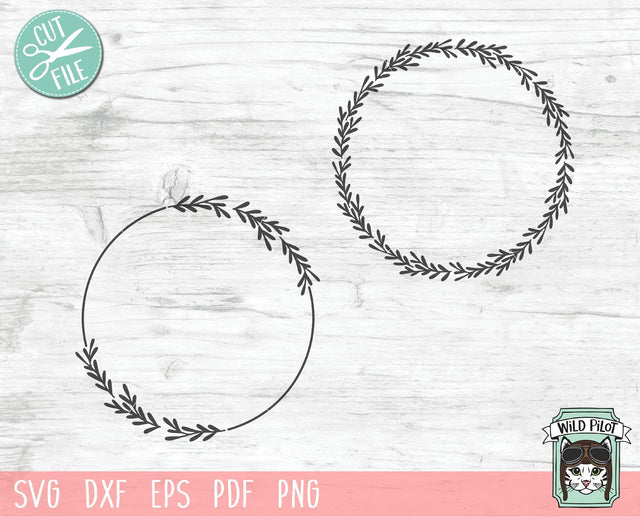 Laurel Wreath Monogram Frame SVG Cut File SVG Wild Pilot 
