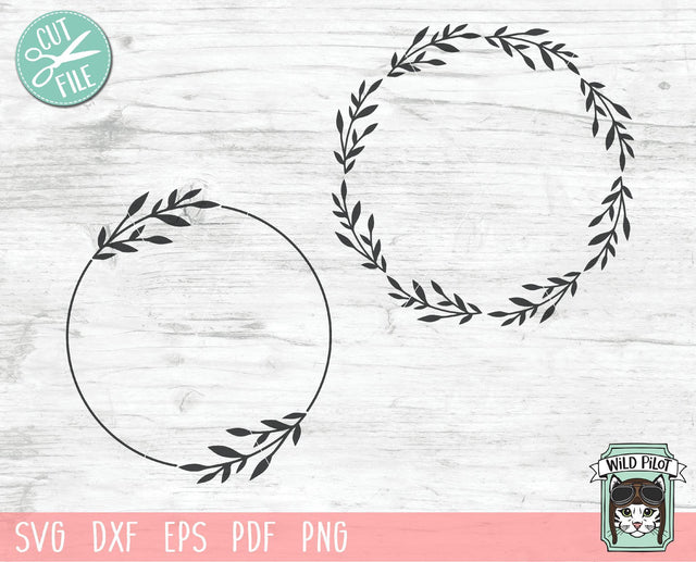 Laurel Wreath Monogram Frame SVG Cut File SVG Wild Pilot 