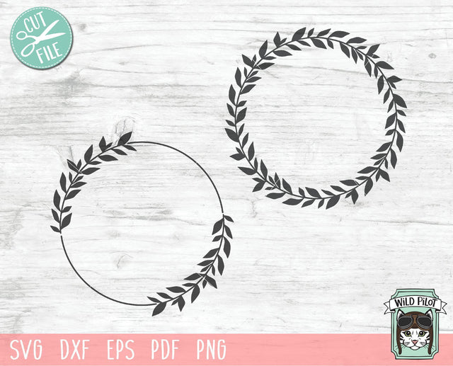 Laurel Wreath Monogram Frame SVG Cut File SVG Wild Pilot 