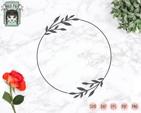 Laurel Wreath Monogram Frame SVG Cut File SVG Wild Pilot 