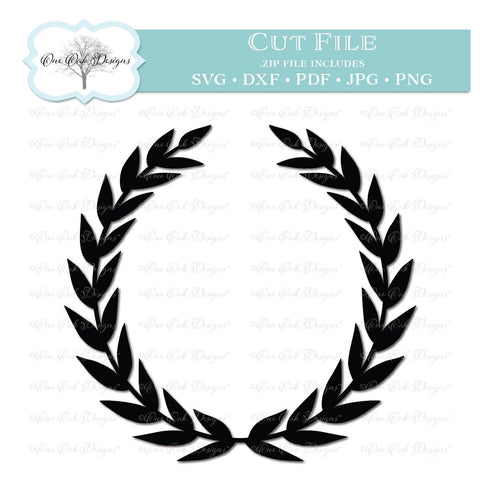 Laurel Wreath Monogram Frame SVG One Oak Designs 
