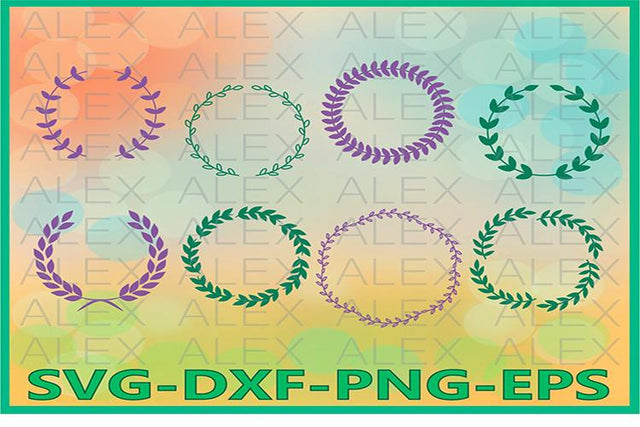 Laurel Wreath Monogram Frame Svg SVG AlexSVGStudio 