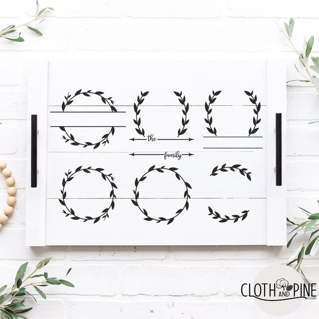 Laurel Wreath Monogram Wreath Mini Bundle. SVG Cloth and Pine Designs 