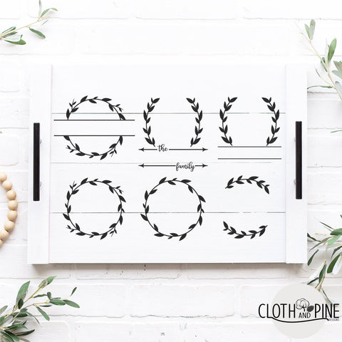 Laurel Wreath Monogram Wreath Mini Bundle. SVG Cloth and Pine Designs 