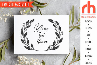 Laurel Wreath SVG - Leaves Frame Cut File SVG RedHelgaArt 
