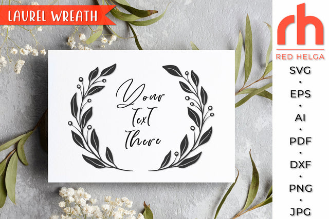 Laurel Wreath SVG - Leaves Frame Cut File SVG RedHelgaArt 