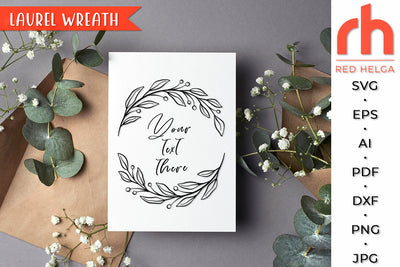 Laurel Wreath SVG - Leaves Frame Cut File SVG RedHelgaArt 