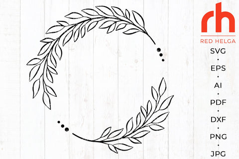 Laurel Wreath SVG - Leaves Frame Cut File SVG RedHelgaArt 