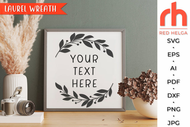 Laurel Wreath SVG - Leaves Frame Cut File SVG RedHelgaArt 