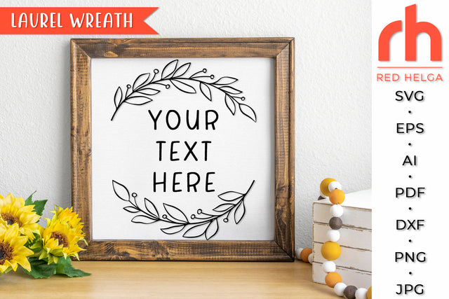 Laurel Wreath SVG - Leaves Frame Cut File SVG RedHelgaArt 