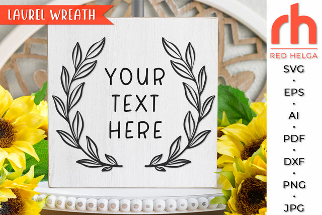 Laurel Wreath SVG - Leaves Frame Cut File SVG RedHelgaArt 