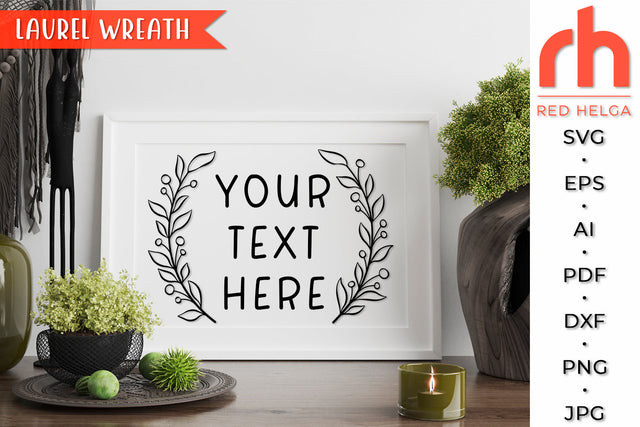 Laurel Wreath SVG - Leaves Frame Cut File SVG RedHelgaArt 