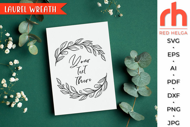 Laurel Wreath SVG - Leaves Frame Cut File SVG RedHelgaArt 