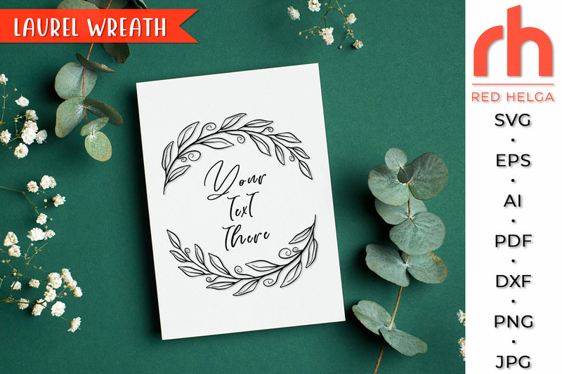 Laurel Wreath SVG - Leaves Frame Cut File SVG RedHelgaArt 