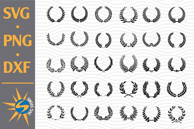 Laurel Wreath SVG, PNG, DXF Digital Files Include SVG SVGStoreShop 