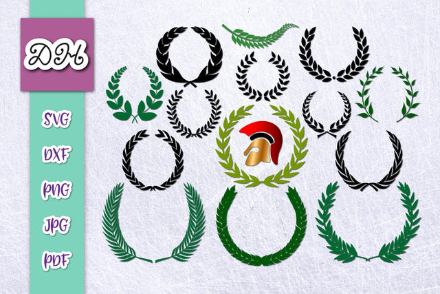 Laurel Wreaths Print & Cut SVG Digitals by Hanna 
