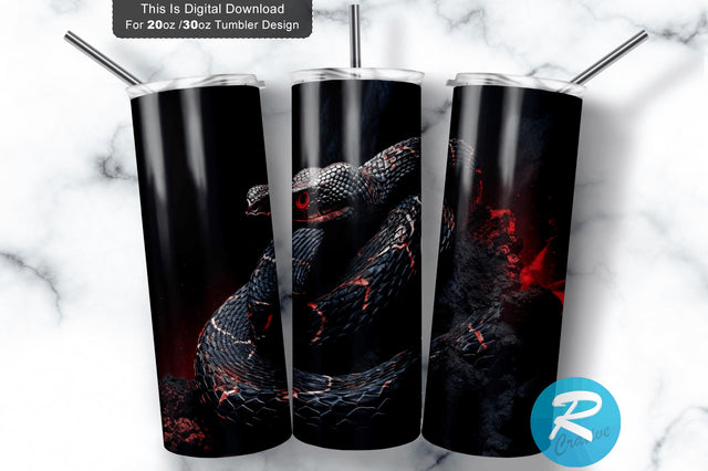 Lava Volcano Snake 20 oz / 30 oz Tumbler PNG Sublimation Regulrcrative 