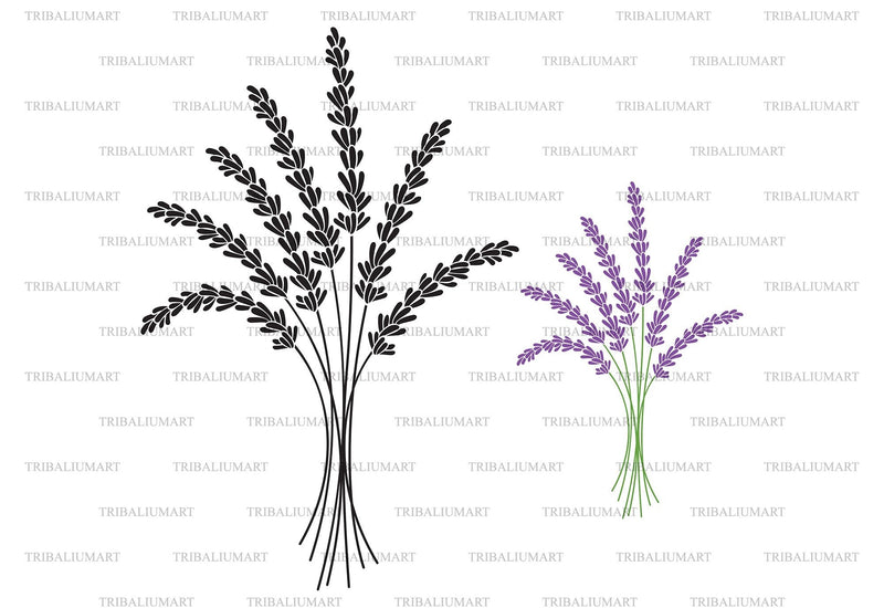 Lavender flower. Cut files for Cricut. Clip Art silhouette (eps, svg