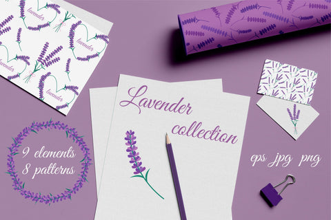 Lavender Flowers collection | Floral clipart & Patterns EPS Digital Pattern AnnaViolet_store 