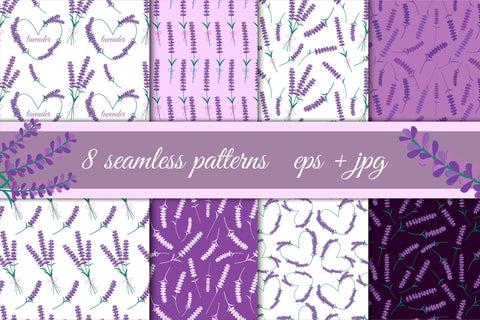 Lavender Flowers collection | Floral clipart & Patterns EPS Digital Pattern AnnaViolet_store 