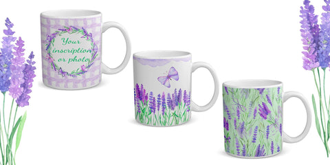 Lavender Mug Sublimation frame png Sublimation VilenaArt 