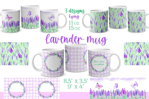 Lavender Mug Sublimation frame png Sublimation VilenaArt 