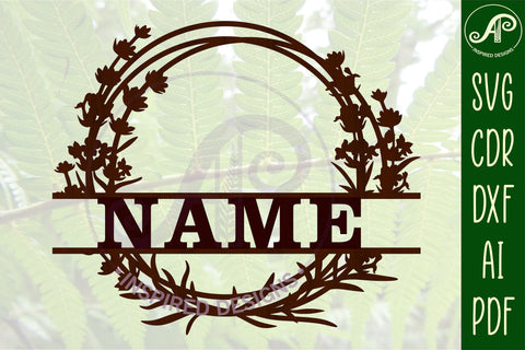 Lavender Name sign svg laser cut template SVG APInspireddesigns 