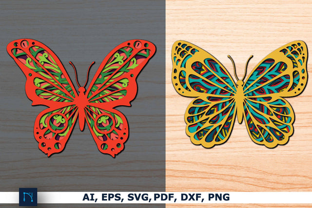 Layer 3D Butterfly Multilayer SVG Bundle SVG MD JOYNAL ABDIN 