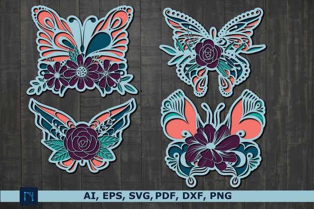 layer 3D butterfly paper cut SVG bundle SVG MD JOYNAL ABDIN 